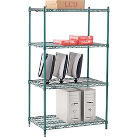 Designed To Furnish Nexel Poly-Z-Brite Wire Shelving - Green DE3494879